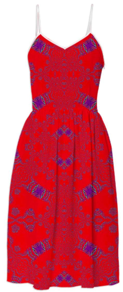 Red Purple Lace Summer Dress