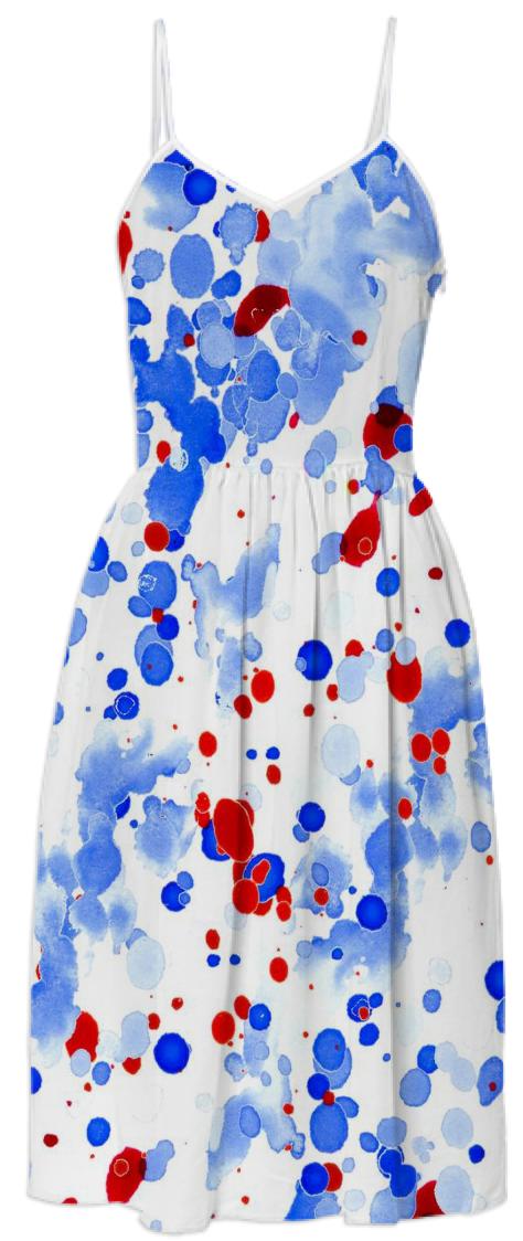 Red White and Blue Paint Spatters Dress – PAOM