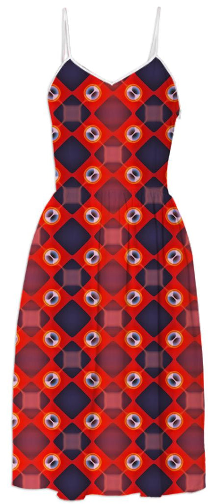 Red White and Blue Patterned Dress