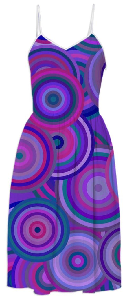 Retro Mod Purple Circles Summer Dress