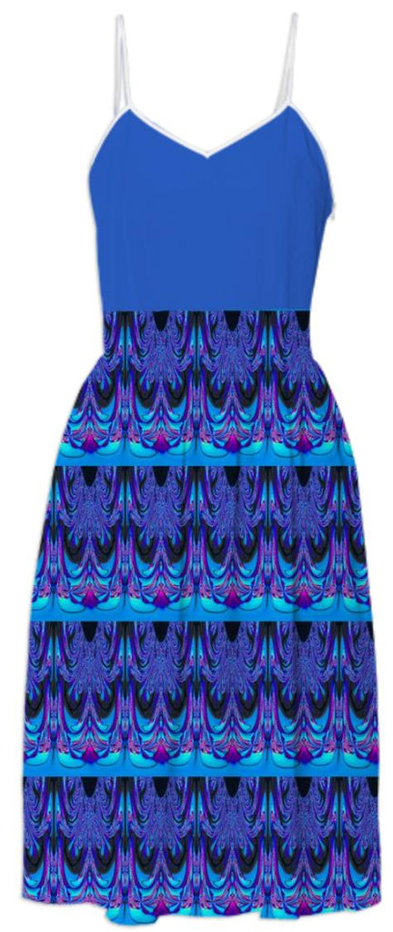 Royal Blue Pattern Summer Dress