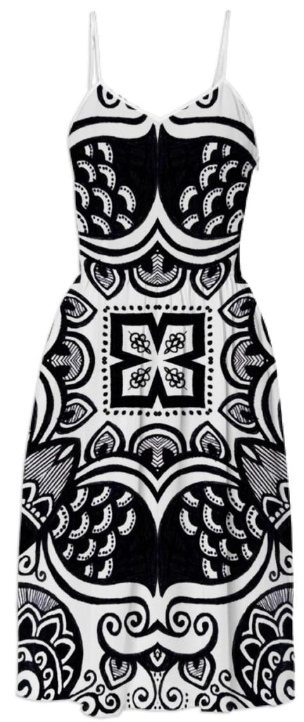 Square Symetry Doodle Dress