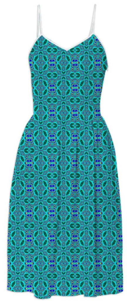 Teal Pattern Summer Dress