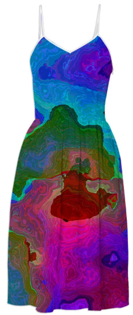 Teal Rose Dance of Paint Abstract Water Map