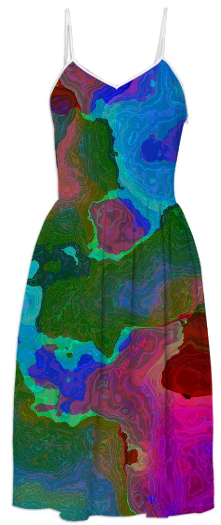 Teal Rose Dance of Paint Abstract Water Map