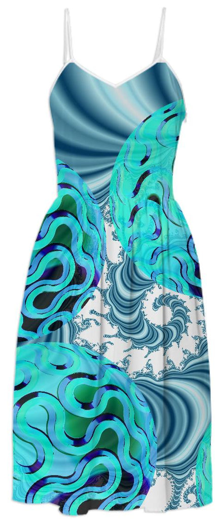 Teal Sea Forest Abstract Fractal Underwater Ocean