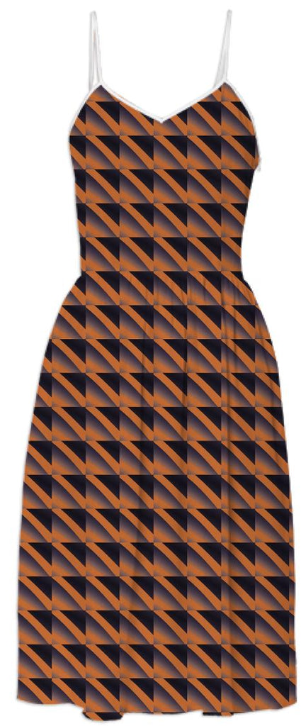 Terracotta Geometric Print Dress