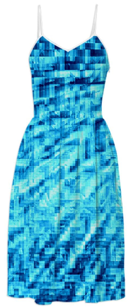 Turquoise Blue Windy Pixels
