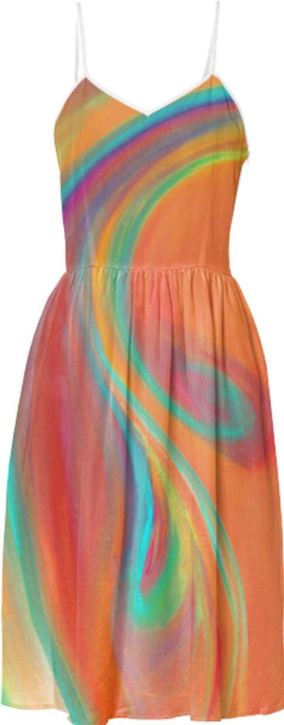 Untitled Painting Summer Dress Tangerine