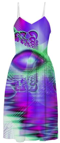 Violet Peacock Feathers Abstract Fractal Crystal Mint Green