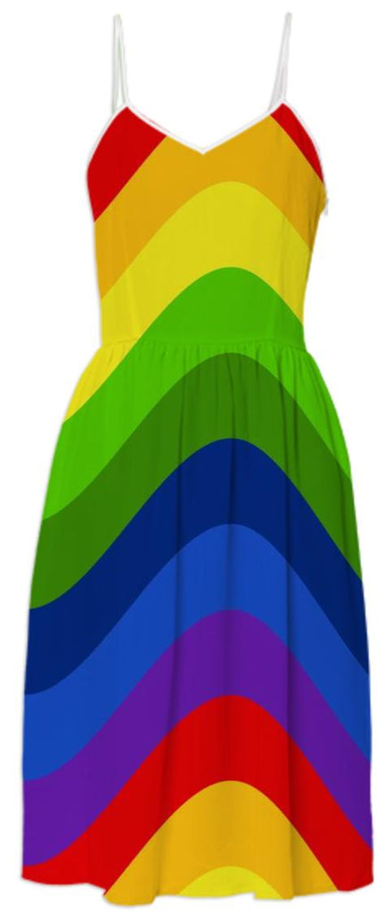 Wavy Stripes Rainbow Dress