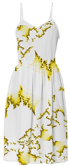 Yellow Fractal Summer Dress