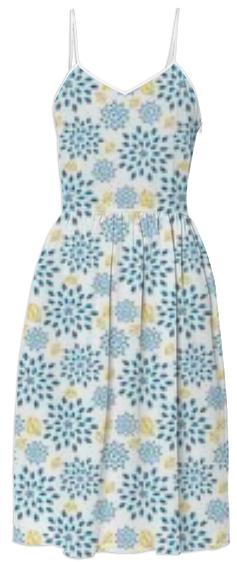 Blue and Yellow Floral Summer Dress
