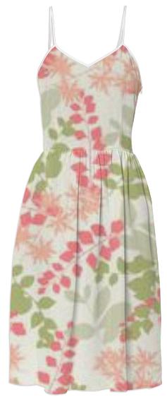 Gorgeous Summer Floral Dress Pinks and Greens