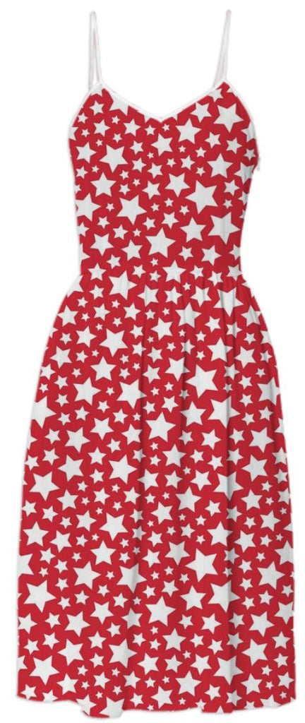 Stars on Red Summer Dress