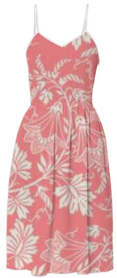 Vintage Pink Floral Summer Dress