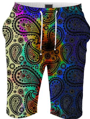 bandana craze black summer shorts