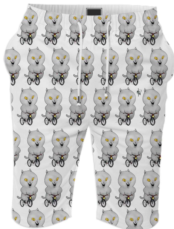 Cat on a Bicycle Summer Shorts