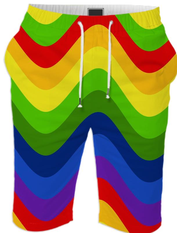 Gay Pride Wavy Rainbow Shorts