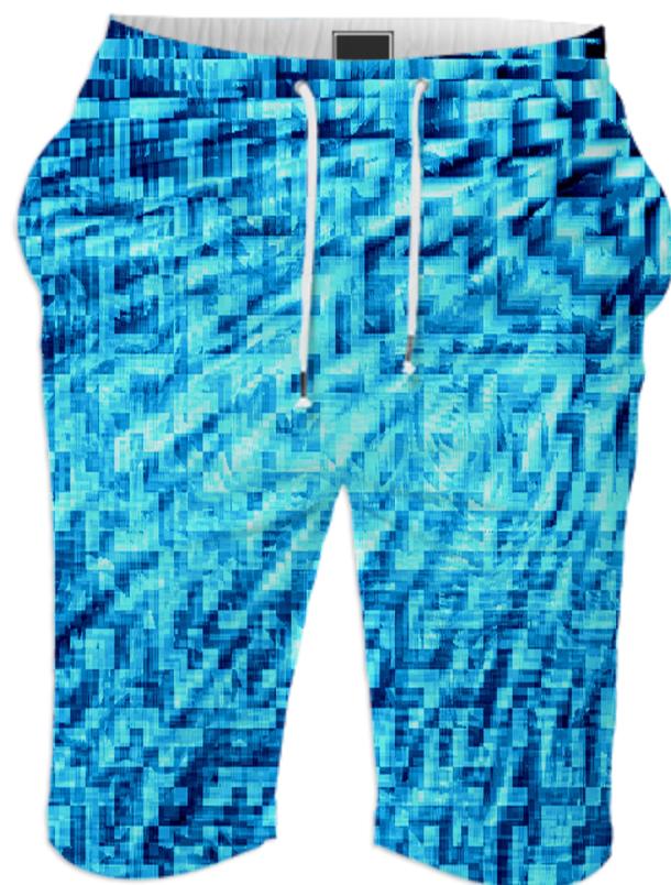Turquoise Blue Windy Pixels