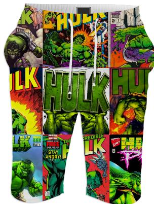 Xrown Incredible hulk comic book cover summer ahorts