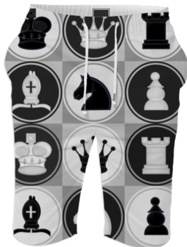 Game of Chess Pattern Pieces Shorts