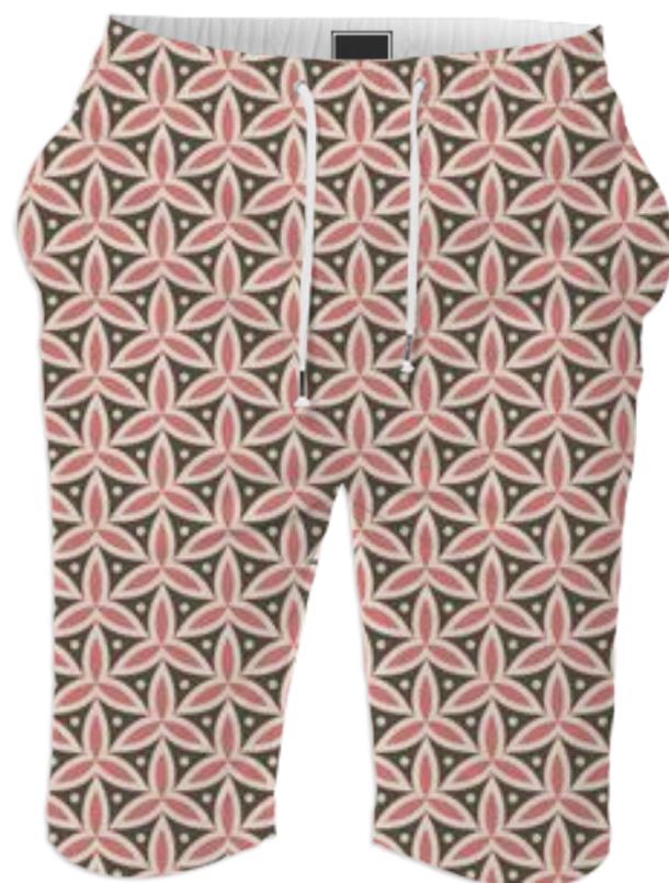 Pink and Gray Vintage Abstract Shorts
