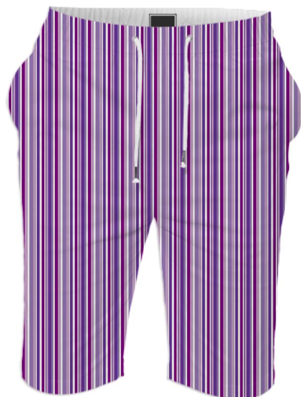 Purple Stripes Summer Shorts