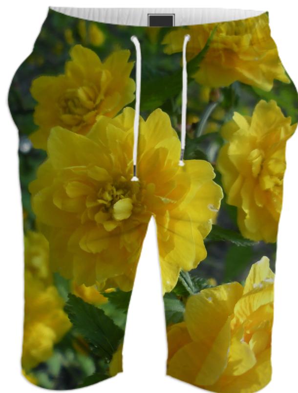 Yellow Flowers 1701 Shorts