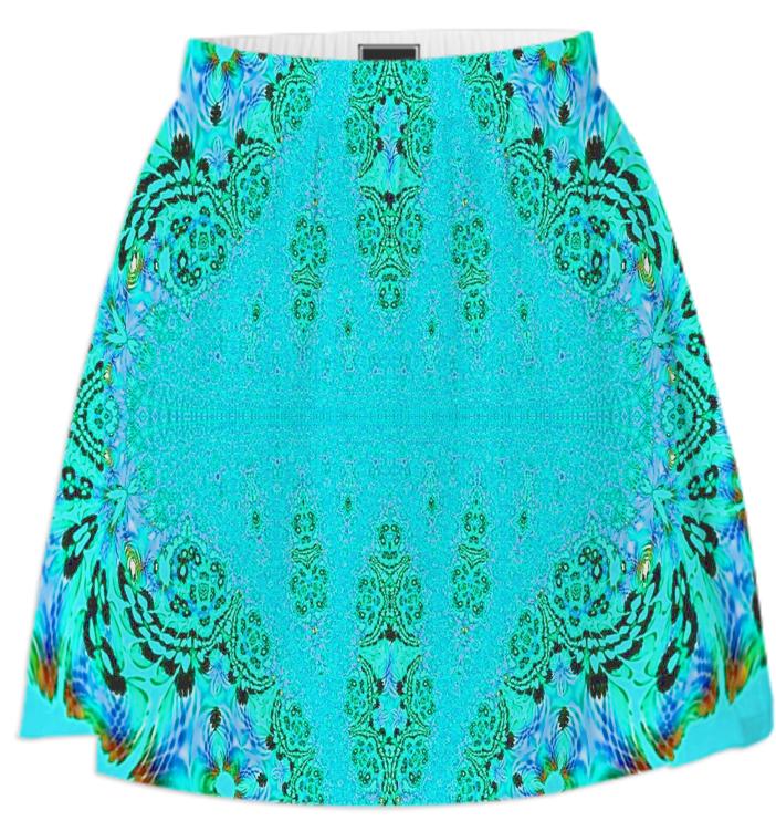 Aqua Green Lace Summer Skirt