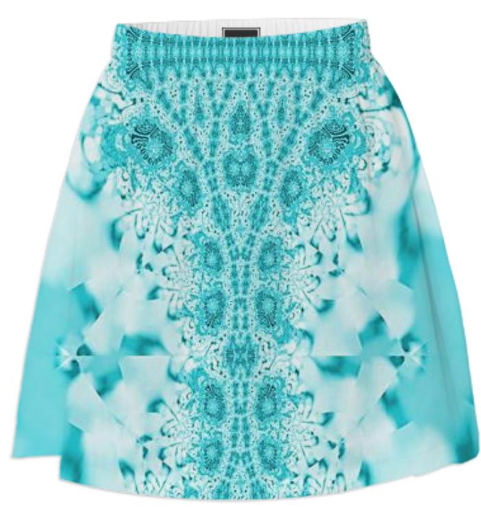 Aqua on Aqua Lace Summer Skirt