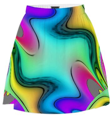 Aqua Passion Abstract Summer Skirt