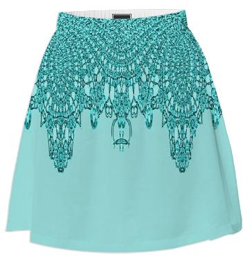 Aqua Teal Lace Summer Skirt