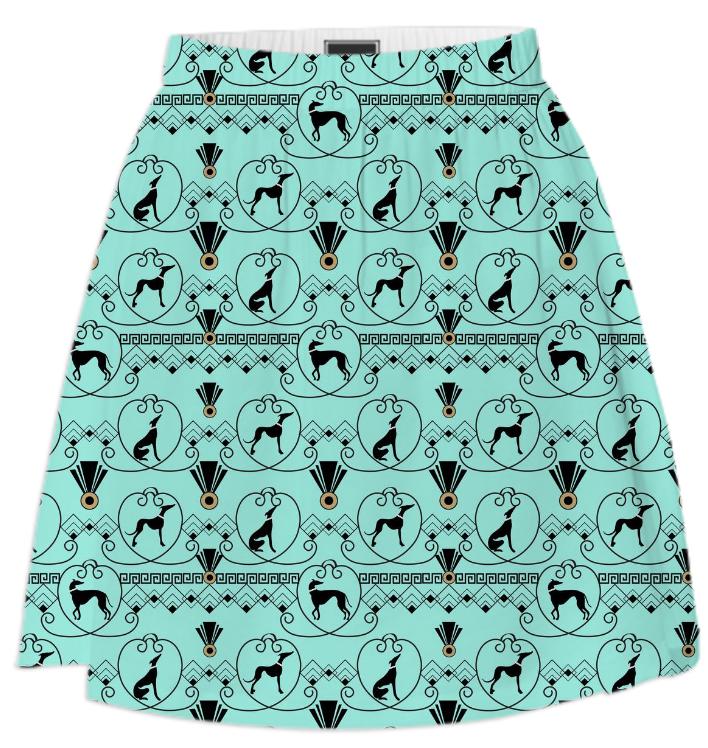 Art Deco Greyhound Summer Skirt