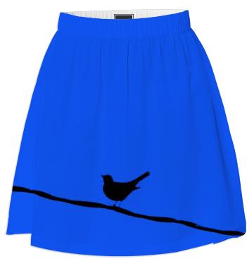Bird on a Wire Blue Summer Skirt