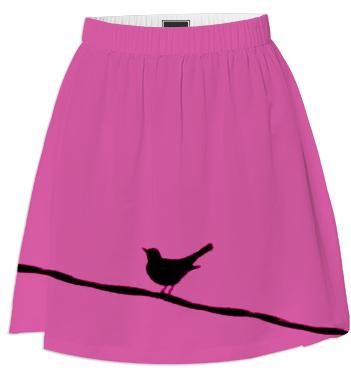 Bird on a Wire Dark Pink Summer Skirt