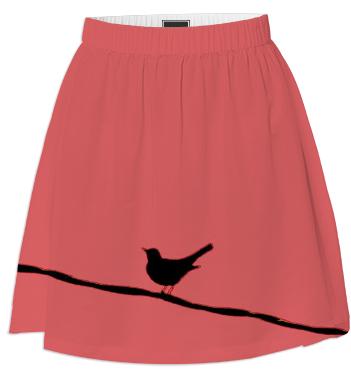 Bird on a Wire Red Summer Skirt