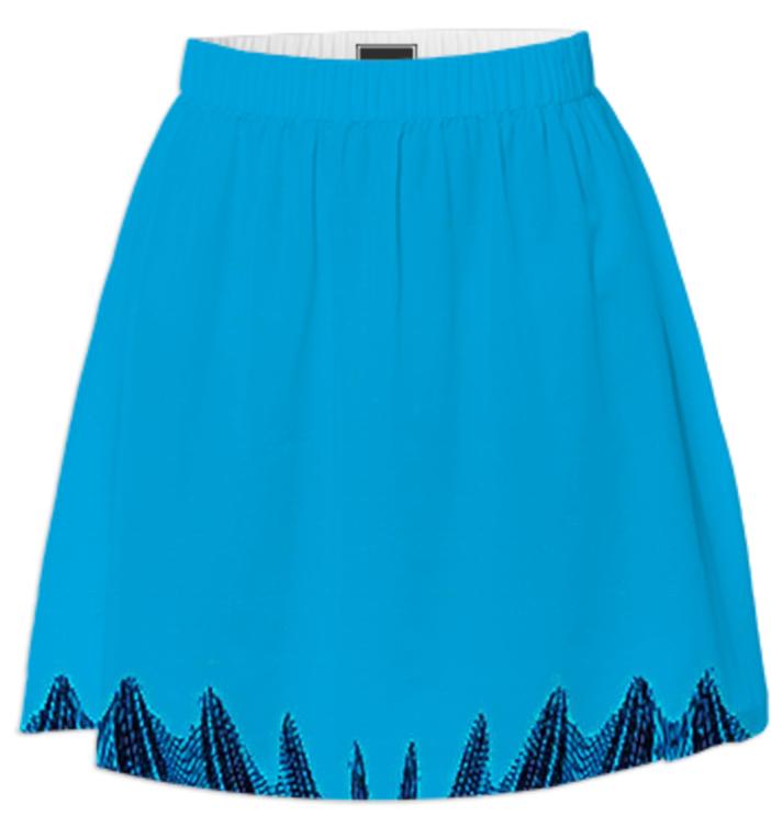 Blue Black Abstract Summer Skirt
