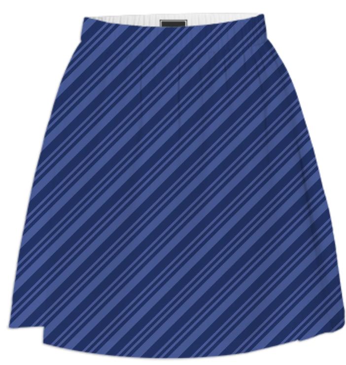 Blue Diagonal Stripe Skirt