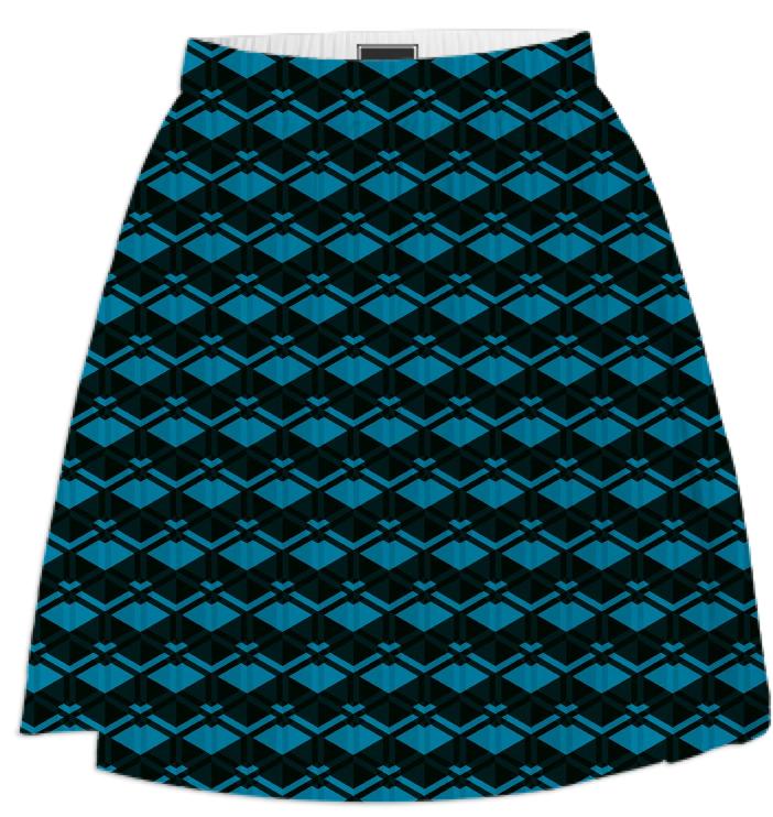 Blue Diamond Pattern Skirt