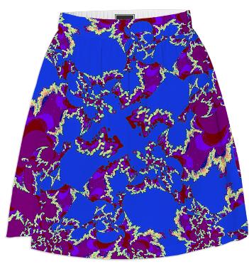 Blue Fractal Summer Skirt
