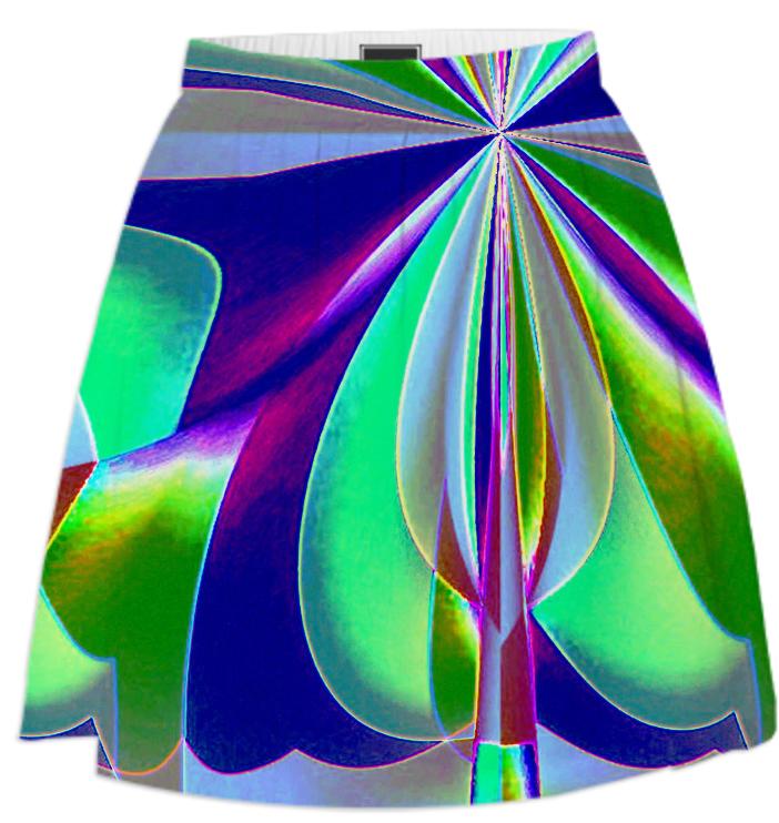Blue Green Rainbow Summer Skirt