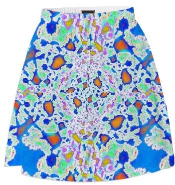 Blue Pink Abstract Summer Skirt