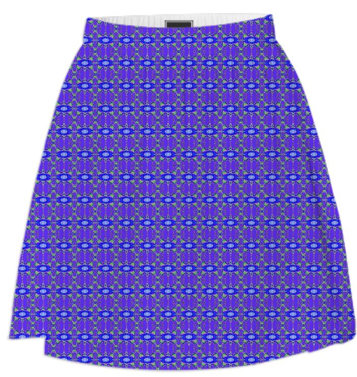 Blue Purple Pattern Summer Skirt