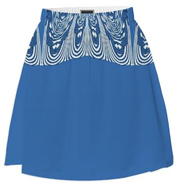 Blue Stripe Abstract Summer Skirt