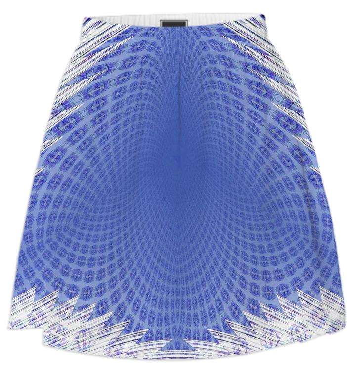 Blue White Web Summer Skirt