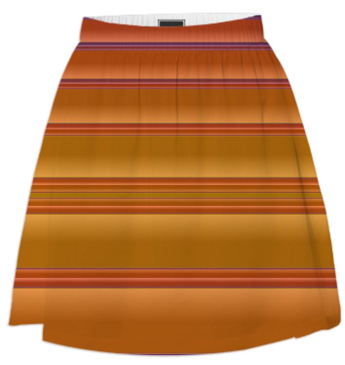 Broad Mango and Peach Stripe Summer Skirt