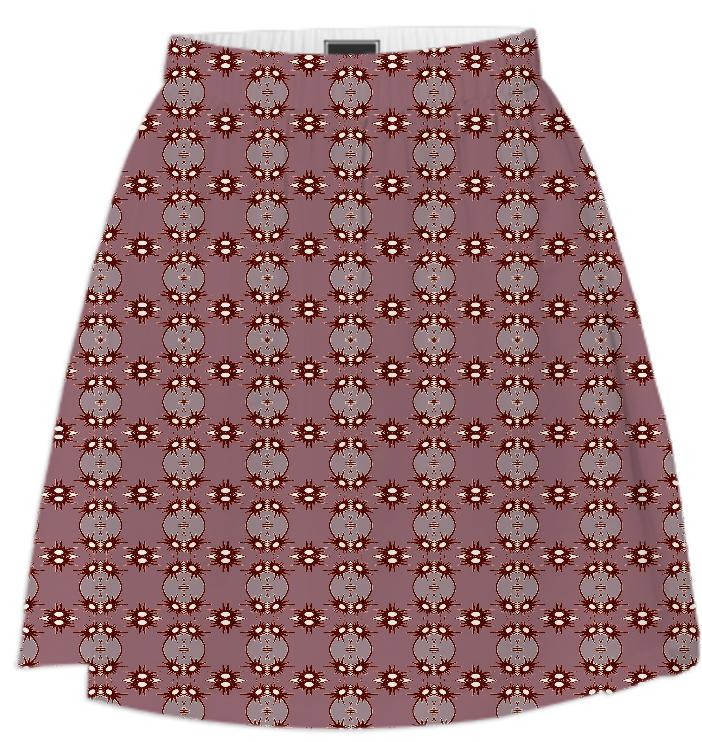 Brown Beige Abstract Sun Summer Skirt