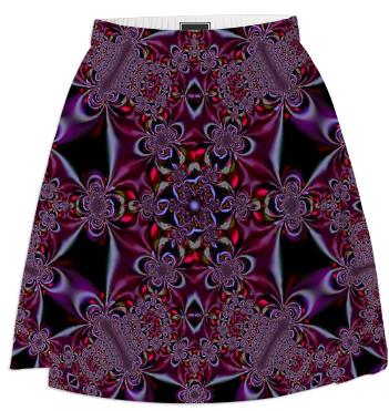 Burgundy Fractal Lace Summer Skirt