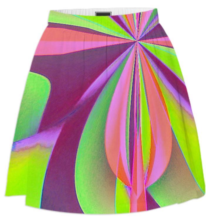 Burgundy Green Rainbow Summer Skirt